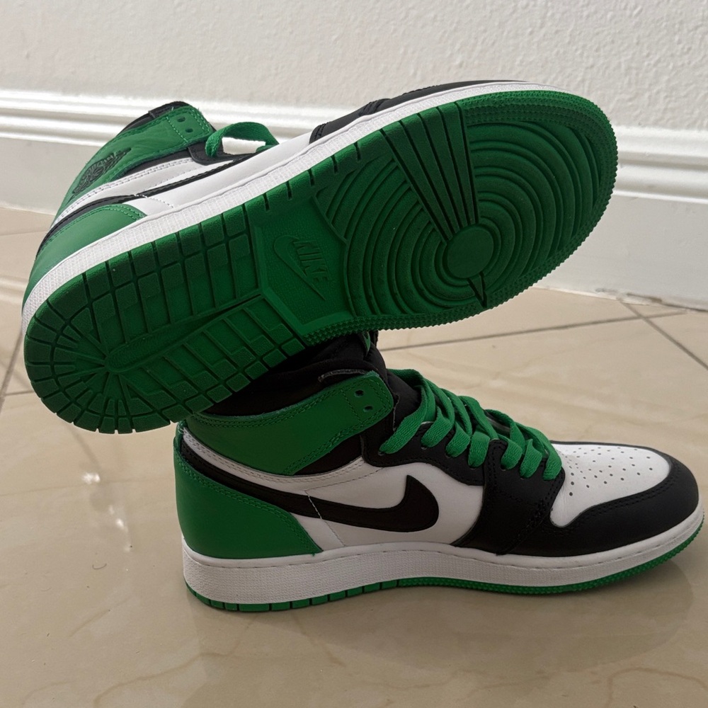 Black, White, and Green Jordan 1’s - Picture 5 of 5